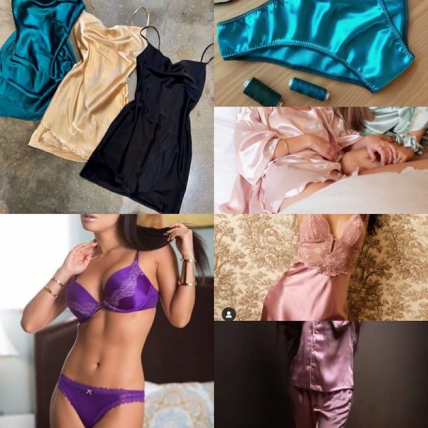 satin lingerie and satin nightwear