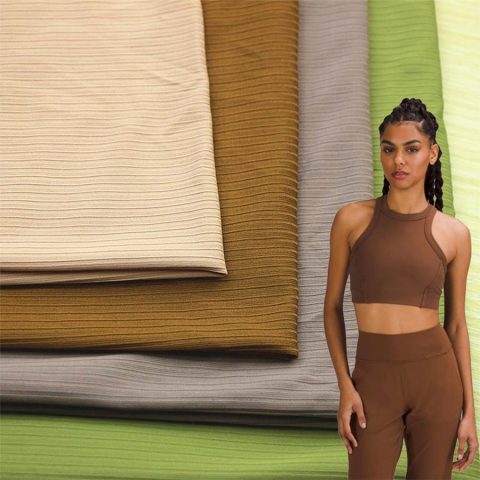 brown rib fabric for tops
