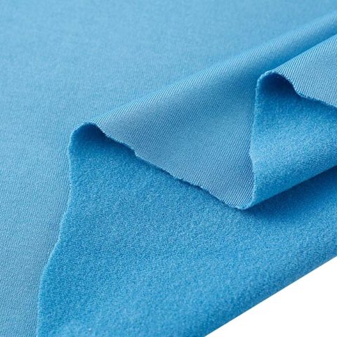 blue spandex polyester fleece fabric