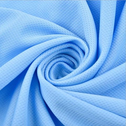 blue bird's eye mesh fabric