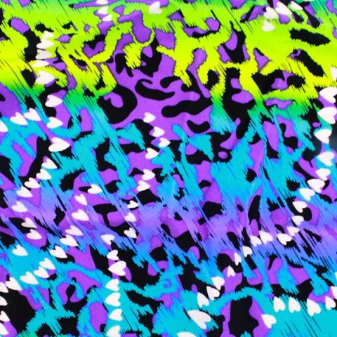 purple heart printed fabric