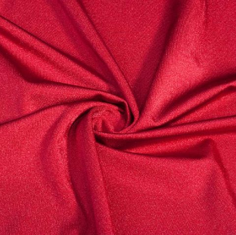 red shine spandex fabric with model
